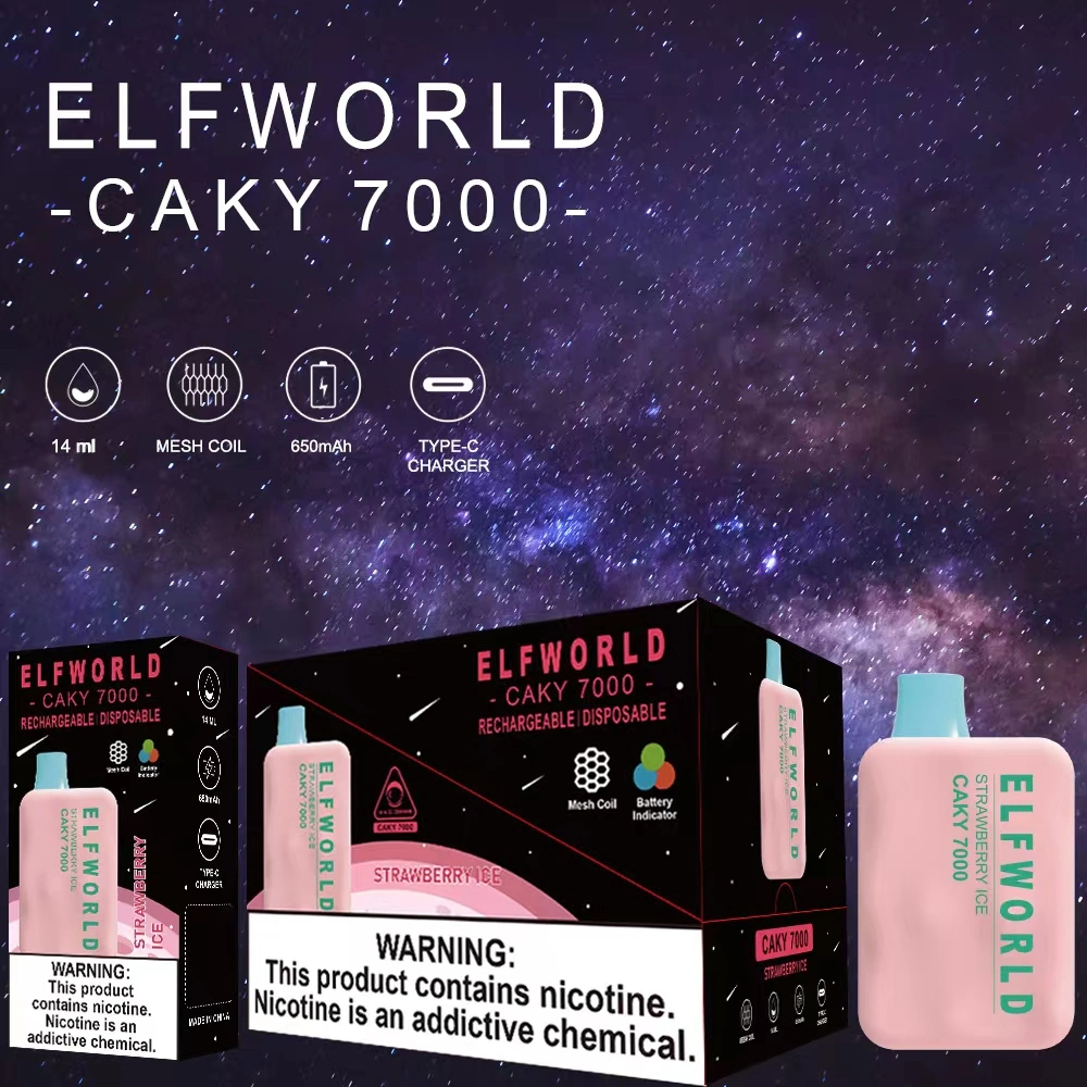 Jetables rechargeables e cig Cigarette électronique original Elfworld Caky 7000puff vs perdu Bar Vape Mary 5000