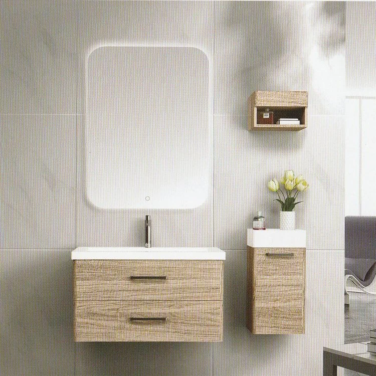 Muebles de baño de lujo de luz LED de diseño del armario de baño blanco espejo vanidad