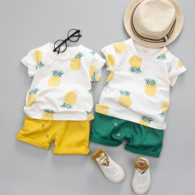 Été mignon Design vêtements pour bébé ensemble pour garçon Chemise pour enfant à manches courtes