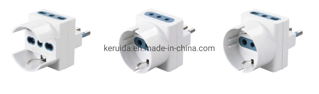 Italian Electric Multi 3 Round Pin Industrial Male and Female Plug Socket Adapter