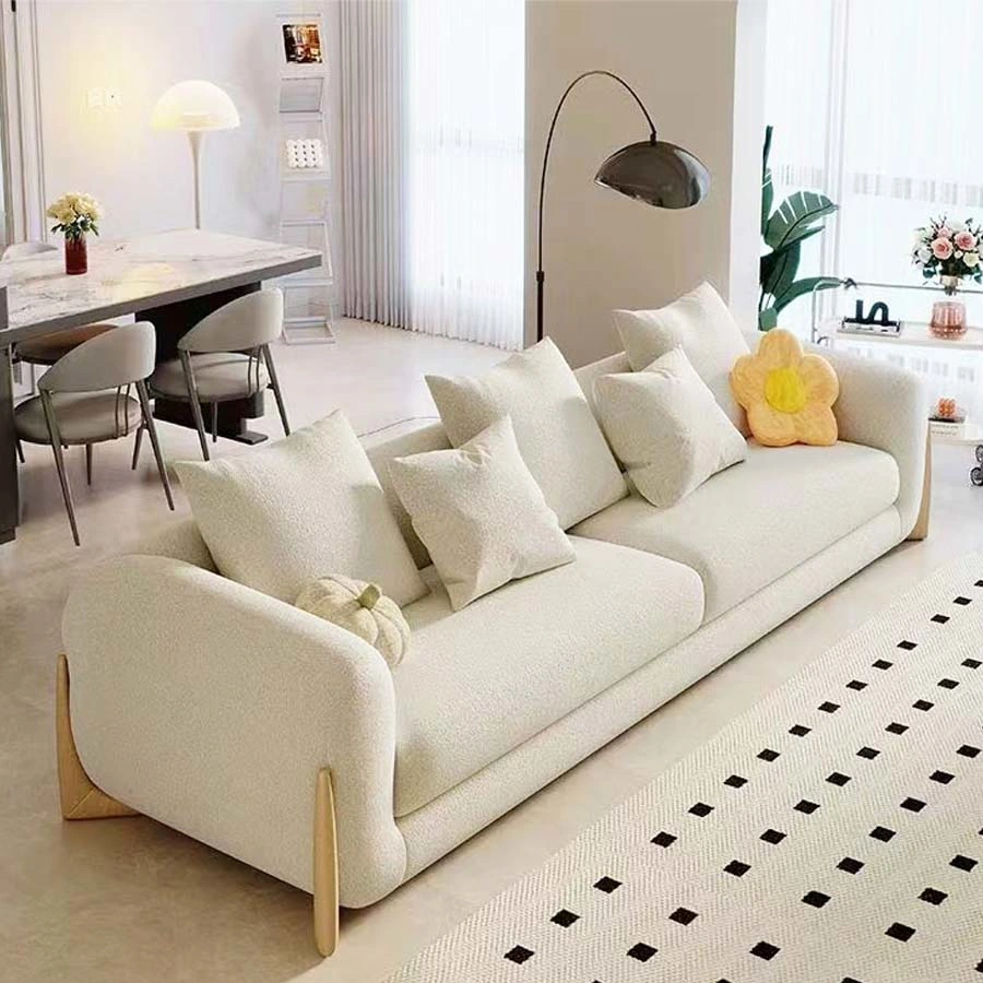 Modern Luxury Living Room Furniture Home Hotel Office Couch Wooden Frame Fabric Style 1+1+3 Modular Leisure Sofa