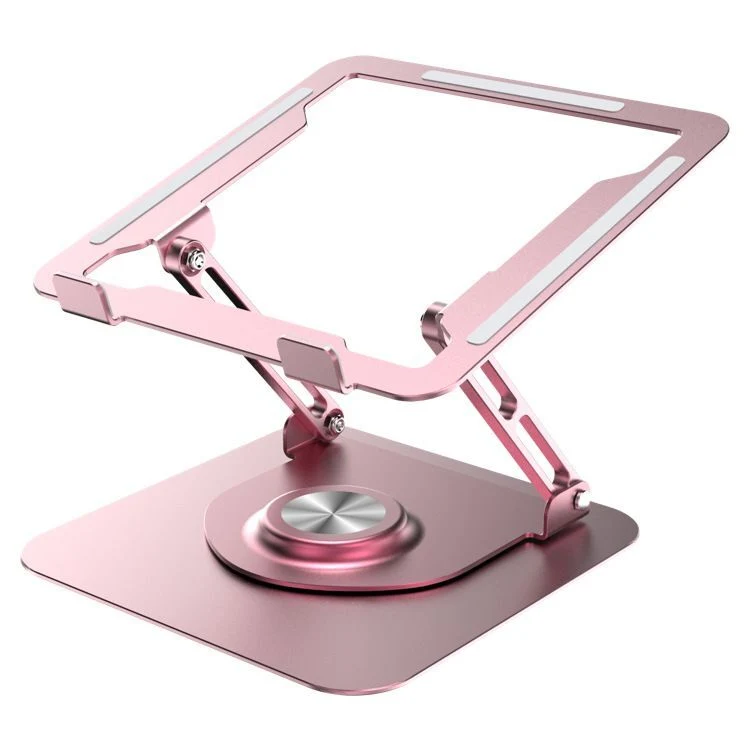 Socle pour ordinateur portable réglable avec 360 Rotation de la carte de montage portable ergonomique de base pour travailler en collaboration, double arbre rotatif entièrement pliable pour un rangement facile, s'adapte à tous les ordinateur portable