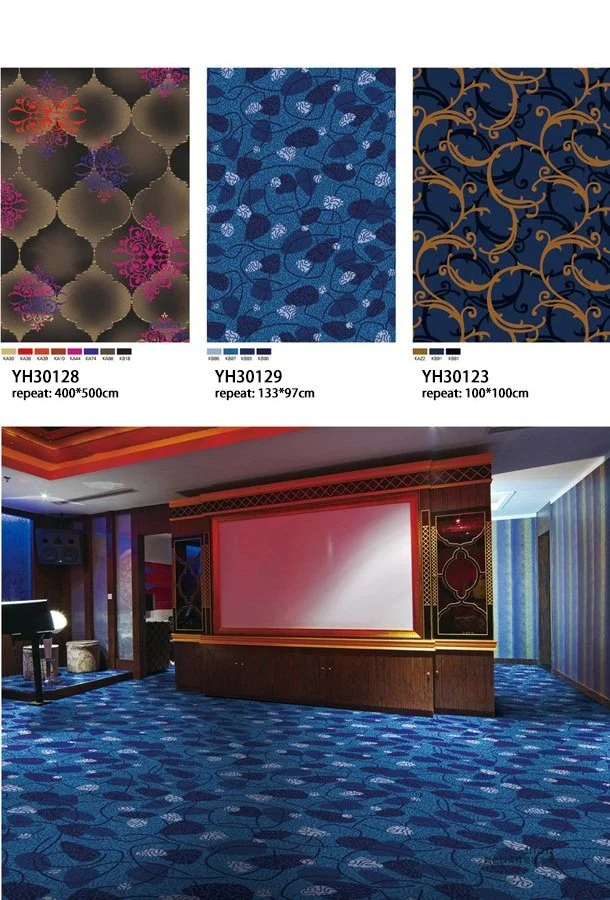 Wall to Carpet Hotel Hallway Cinema Oriental Think and Soft Flooring Wilton Nylon Printing Carpet Rug