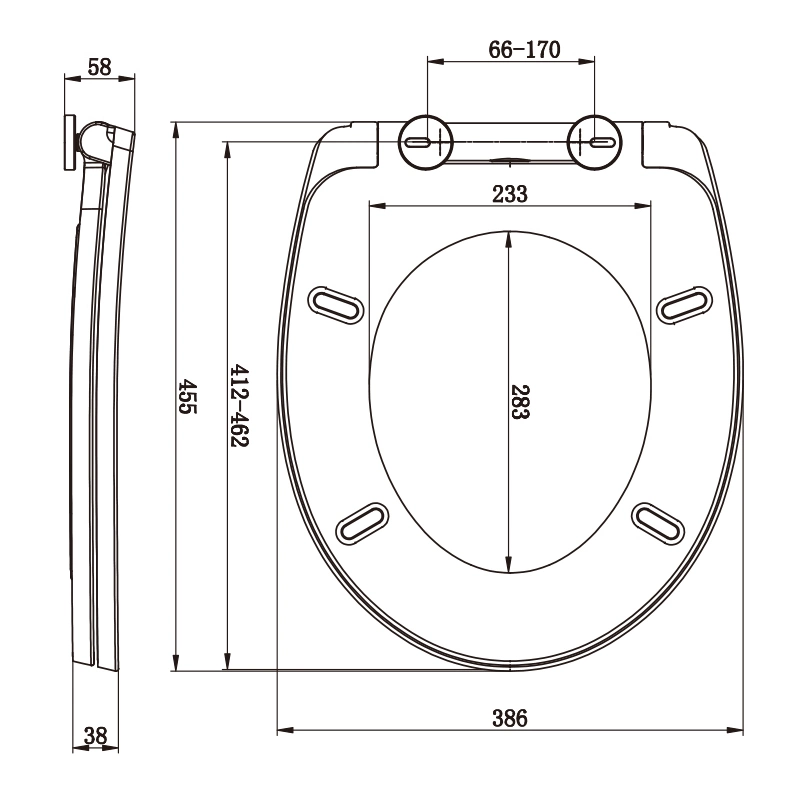 Europe UF Toilet Seat Cover with Slow Down