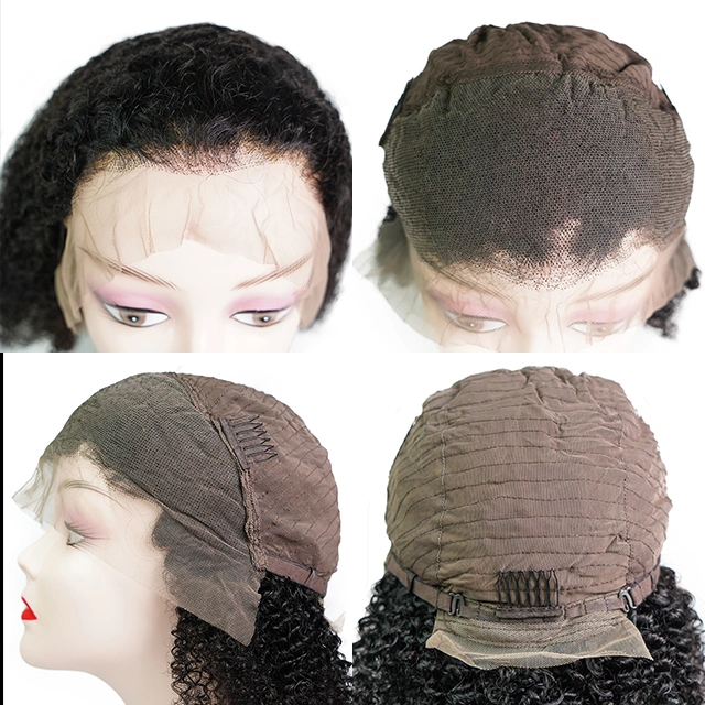 Wholesale/Supplier Cheap Remy Brazilian Woman Natural Curly Virgin Human Hair Full Lace Front Bob Wig