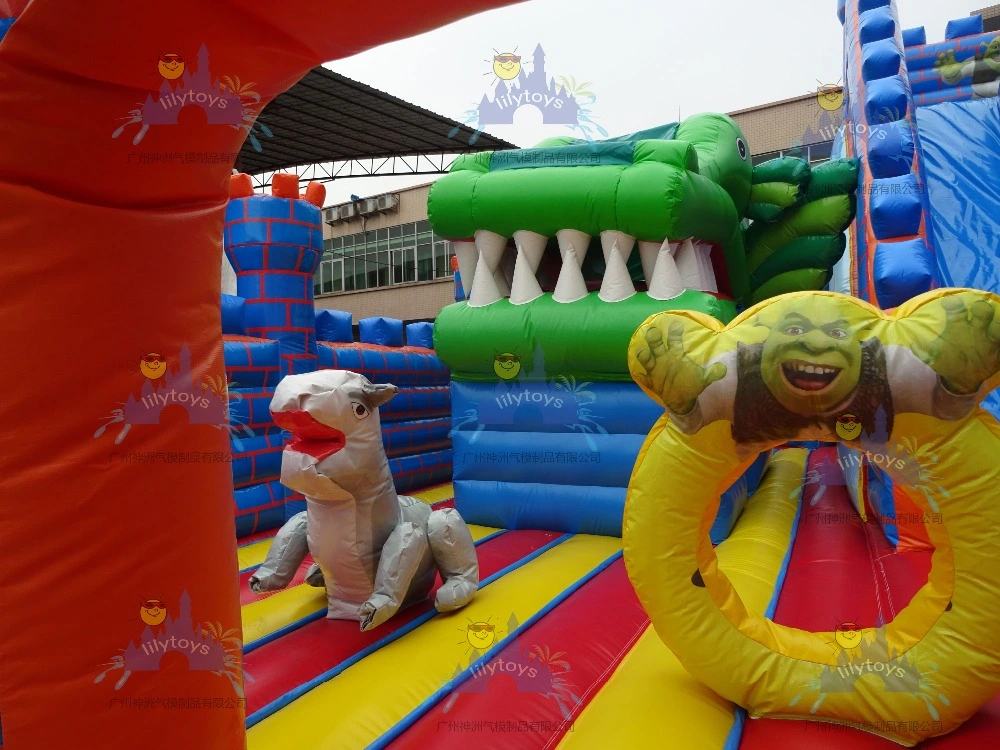 Château gonflable Fun City pour les enfants utilisés pour la vente de jeux de divertissement