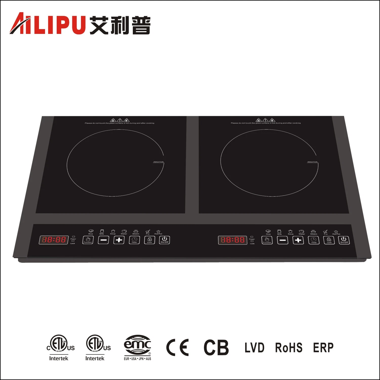 Double burners cheap price induction cooktop 1800W+1800W kitchen appliance