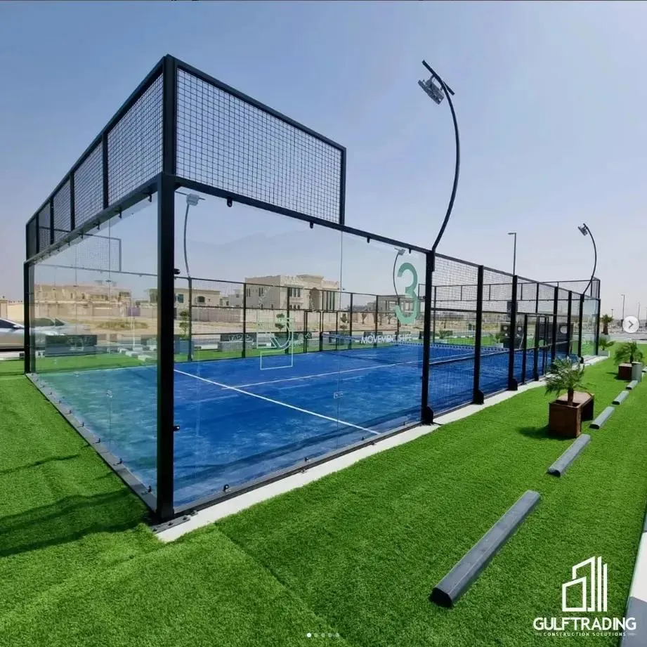 2023 Sstd Padel Pista de tenis 12mm Padel de vidrio templado Equipos de gimnasia al aire libre equipos de gimnasia equipos deportivos