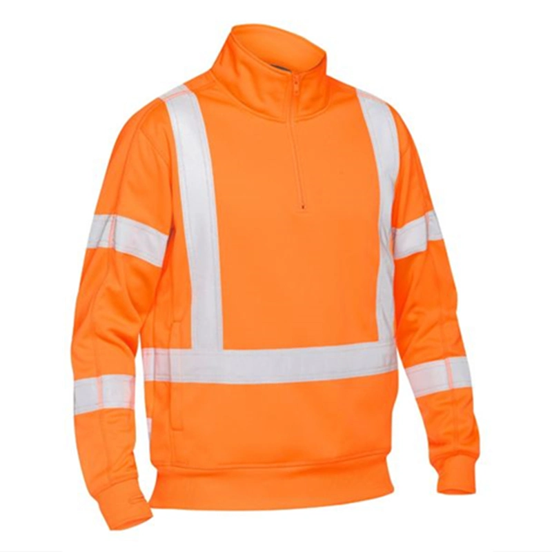 Safety Mining Thick Fleece 1/4 Zipper Pullover Sweatshirt with Reflective Tape