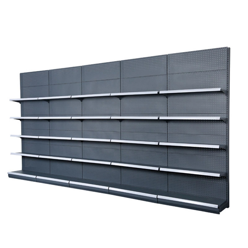 Kundengebundene Single Seite Supermarkt Regale Ausrüstung Lebensmittel Regal Metall Gondel Rack-Metalldisplay