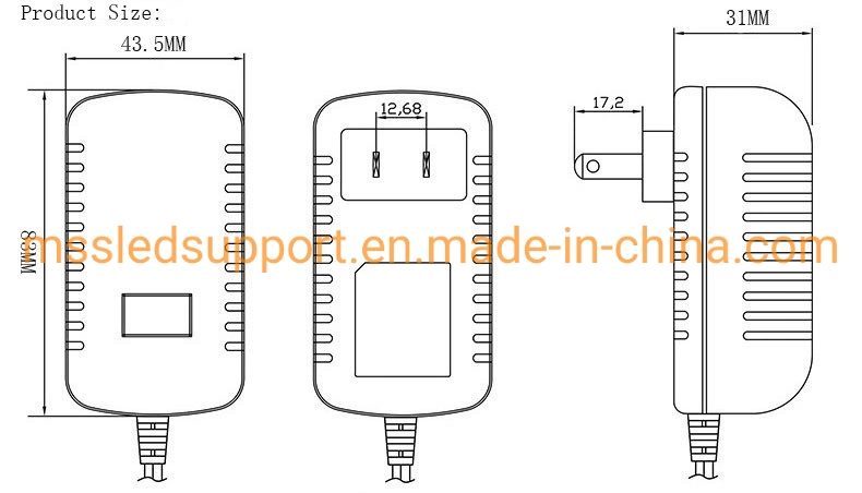 AC DC 5V 12V 24V 1A 2A UNIVERSAL US USA Steckeradapter Für Die Wandmontage Des Schaltnetzteils