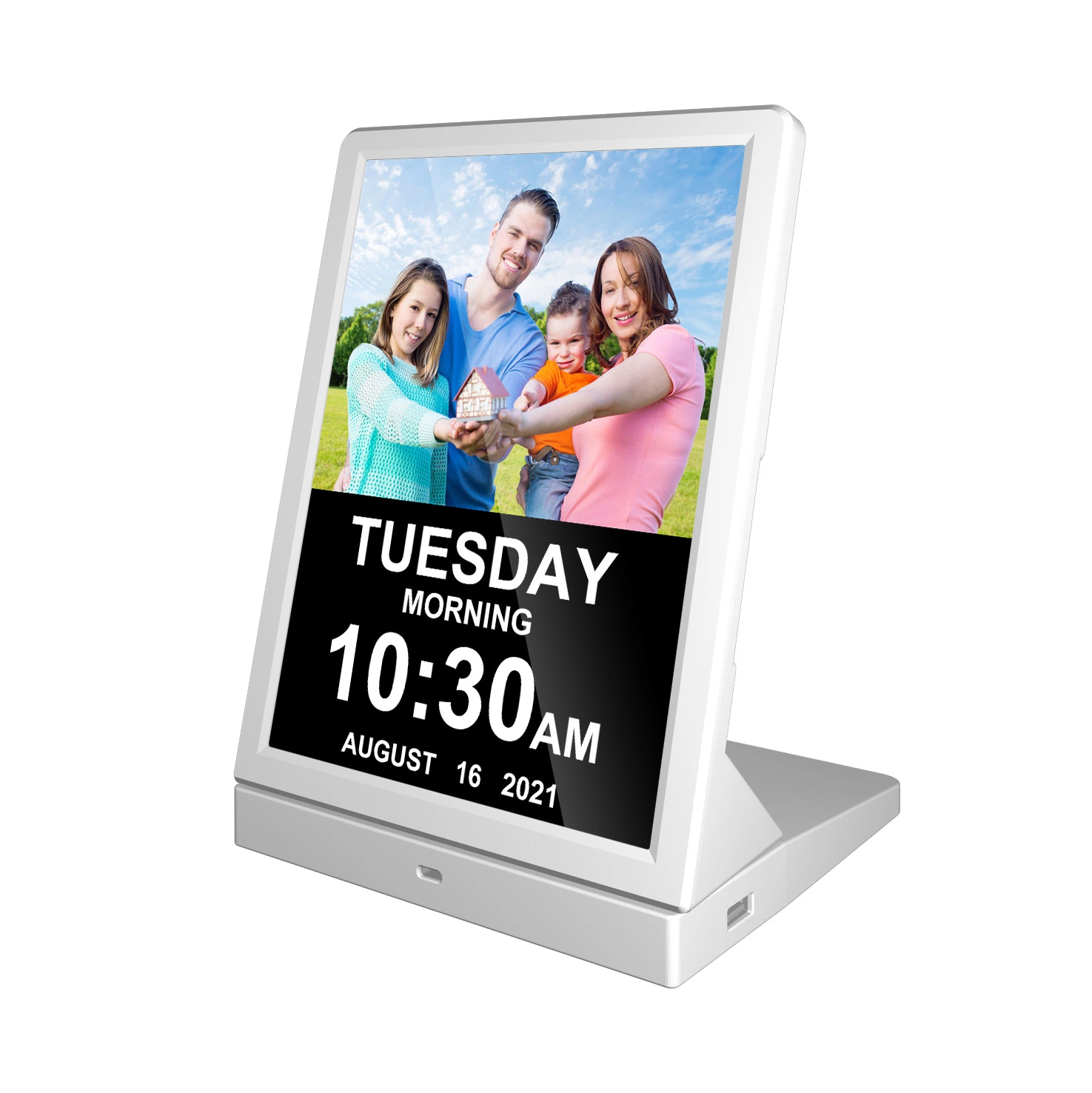 New Battery Operated Alarm Clock Wireless Charger WiFi Digital Photo Frame