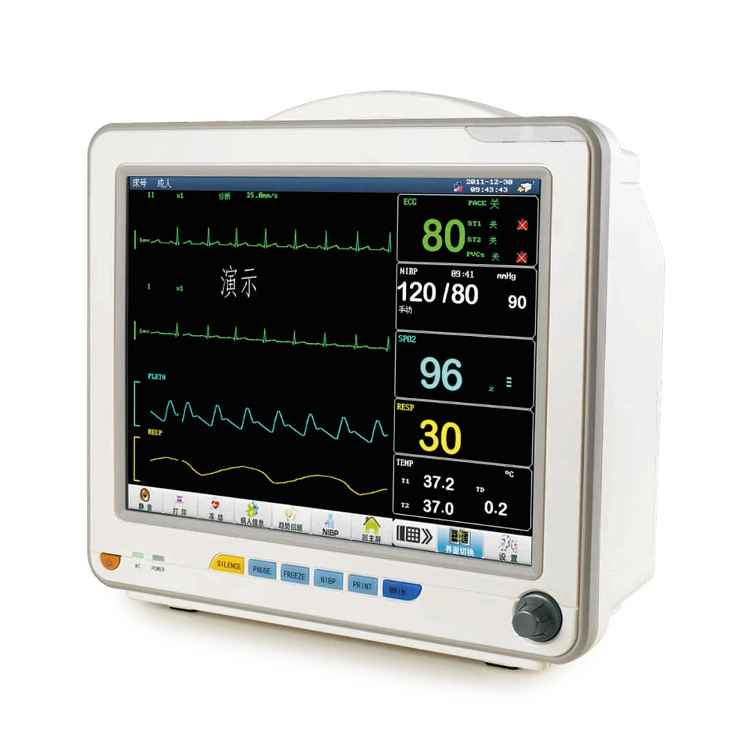 Wtp8000f Tragbare 12,1 Zoll TFT-Bildschirm Multiparameter Veterinär Vitalparameter-Monitor