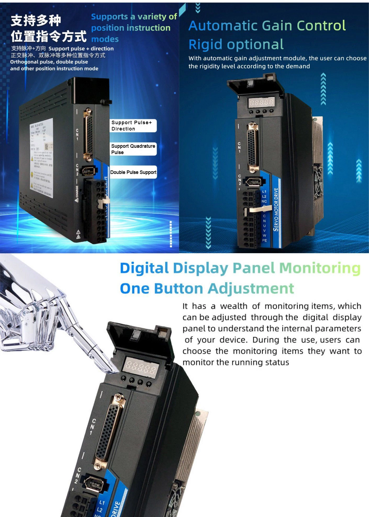 750W Single Board Machine Servo Drive System Customized Solution