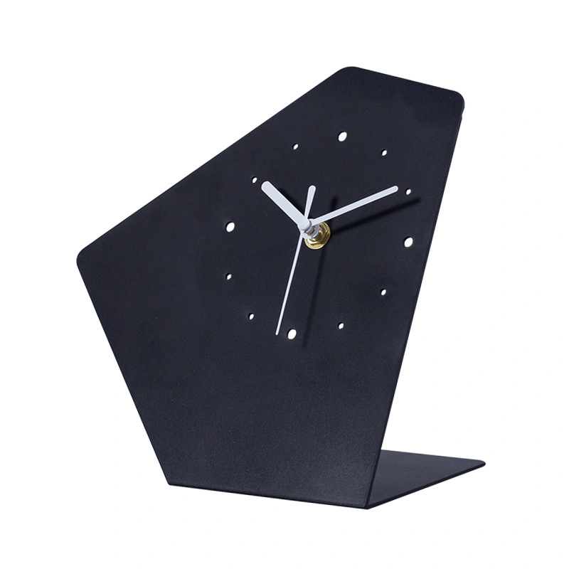 Home Decoration Desktop Luxury Abstract Minimalist Geometric Black Clock