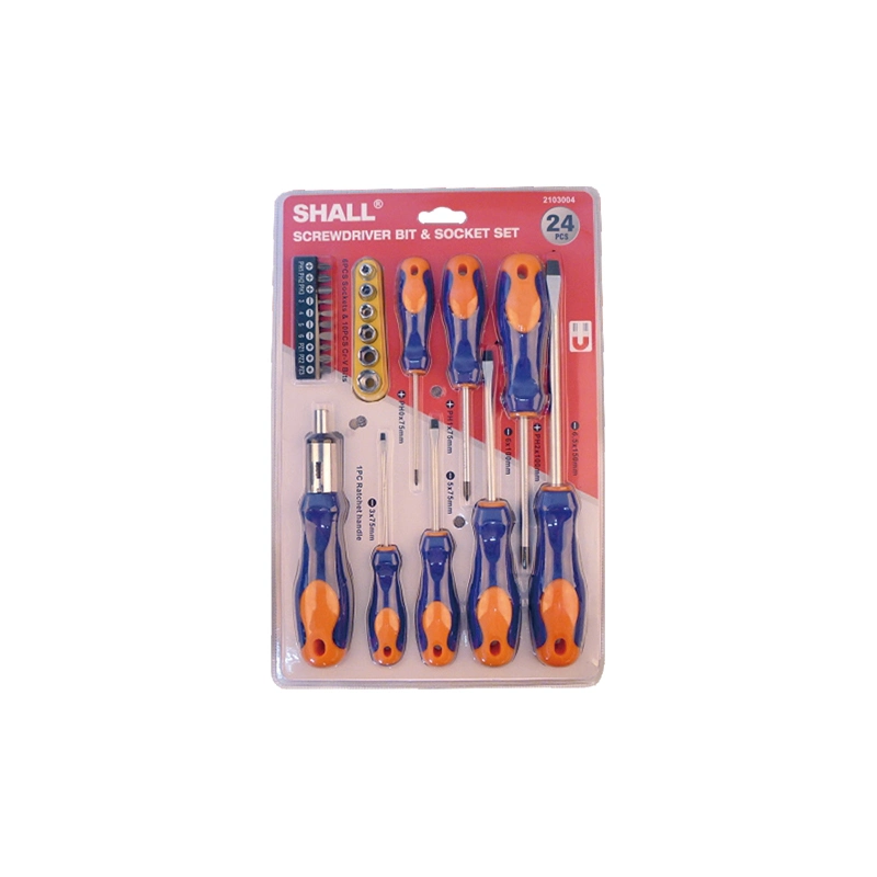 Shall 9PCS Screwdriver Set with Magnetic Bit Holder and CRV Bits