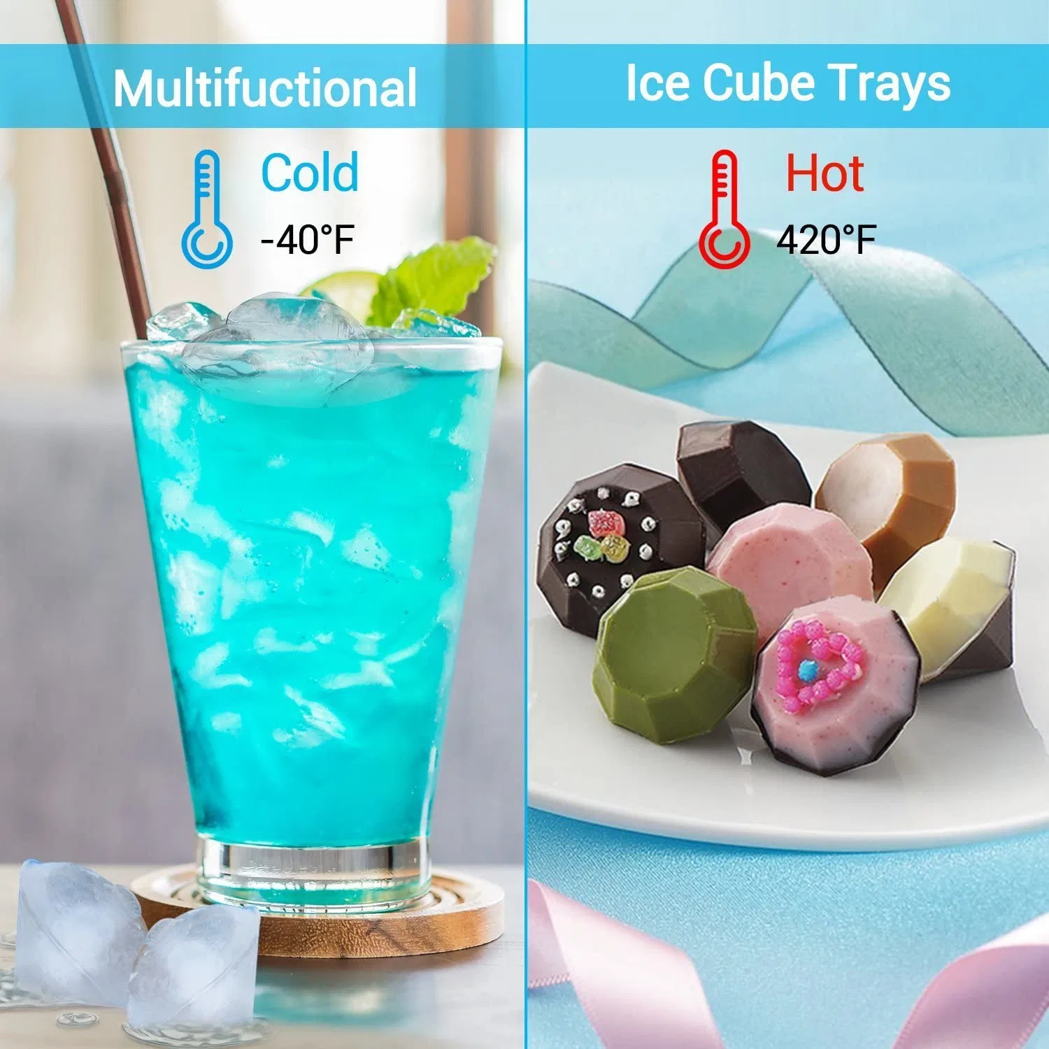 Wholesale/Supplier 4 Holes Silicone Non-Toxic Diamond Shaped Ice Cube Mold Tray Ice Ball Maker