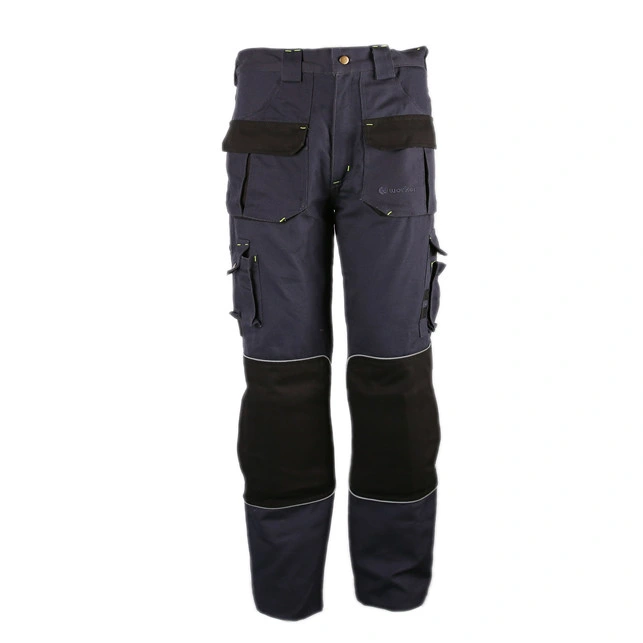 Lona de Algodão Multi-Pockets Pants com reforço de joelho