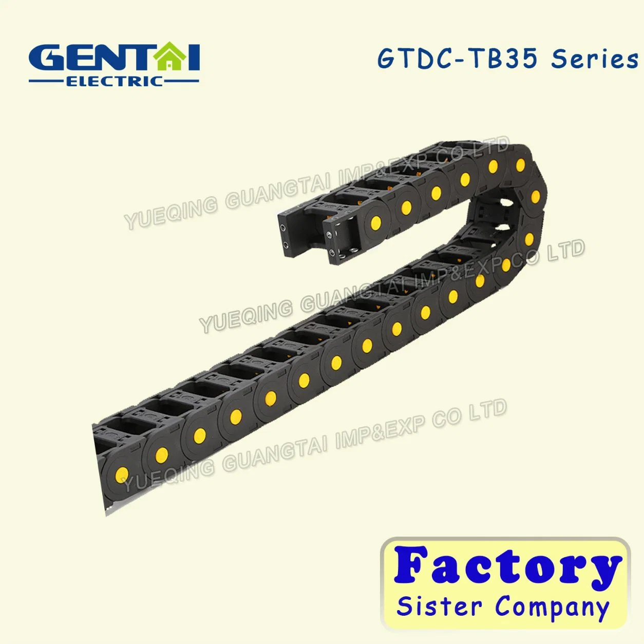 Máquina CNC de la serie 35 de nylon reforzada PA66g puente puede ser abierto en ambos lados de la cadena de arrastre Towline tipo