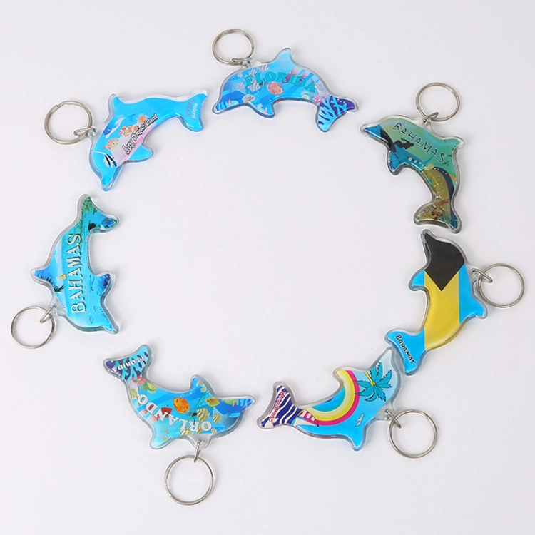 Wholesale/Supplier Customized Promotion Gift Beach Souvenir Acrylic Turtle Dolphin Keychain