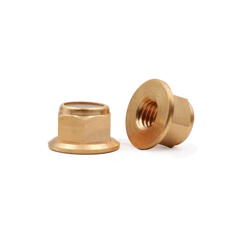 H59 H62 Copper Bronze Yellow Brass Hexagon Flange Nylon Insert Self Locking Nut DIN6926