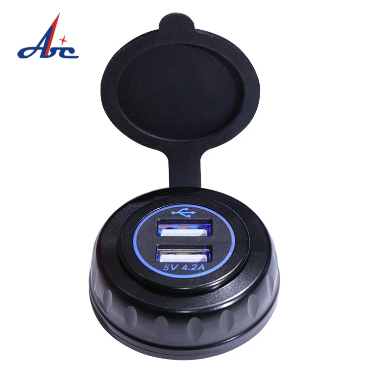 Veículo com porta dupla Mobile carregador USB para Marine, barco, moto, Caminhão, carrinho de golfe