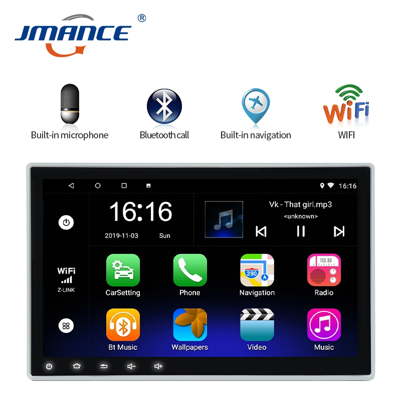 Universal 10 Polegadas Bluetooth 1 DIN Leitor de DVD para Carro com Tela de Toque GPS Rádio Vídeo para Carro
