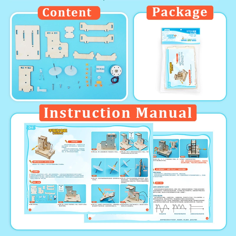 Factory Wholesale/Supplier School Teaching Equipment Wooden Hand Generator Educational Toy for School