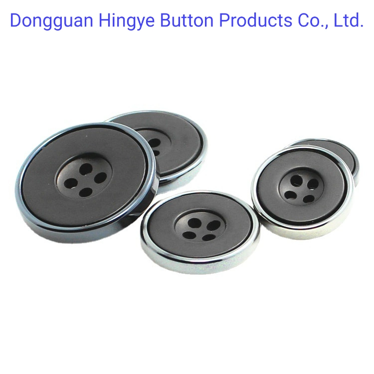 ABS Button Two Parts Combined Plastic ABS Plated Shiny Silver Button for Coats Clothings Accessories