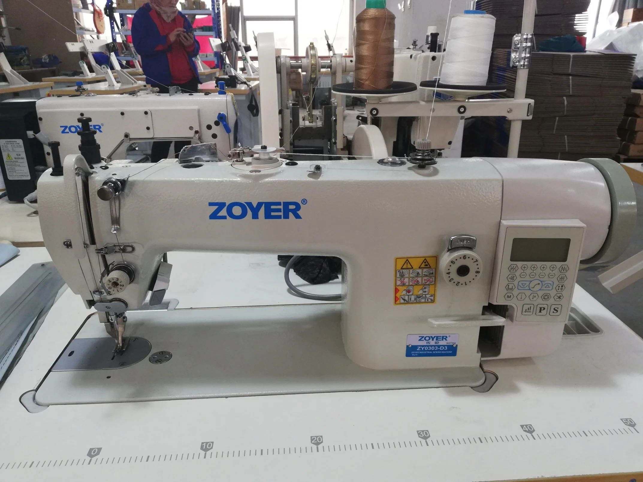 Zoyer Zy0303-D3 mando directo gancho grande material pesado Top con Máquina de coser de punto de bloqueo de alimentación inferior