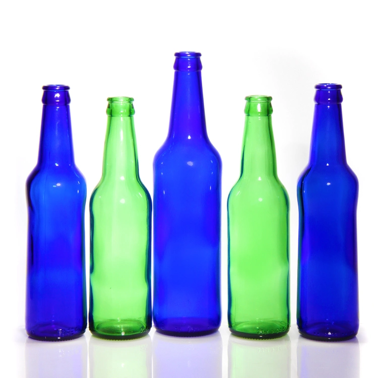 Kostenlose Probe 330ml 500ml Green Blue Clear Kohlensäure Bierglas Flaschen für Party