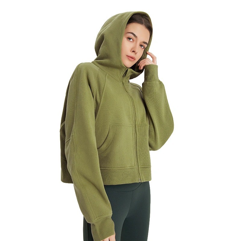 Xsunwing Wholesale/Supplier Sweat Suits Gym Hooded Outdoor Sport Zip Yoga Women&prime; S Winter Wool Warm Windproof Thickened Loose Coat Workout Running Jackets