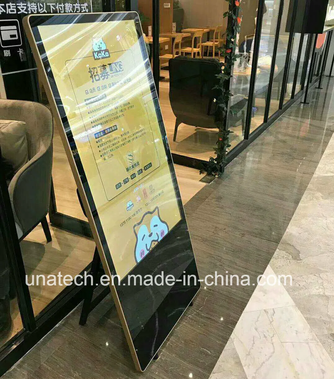 Advertising 55inch LCD Video Display Poster Vertical Digital Kiosk for Restaurant Menu