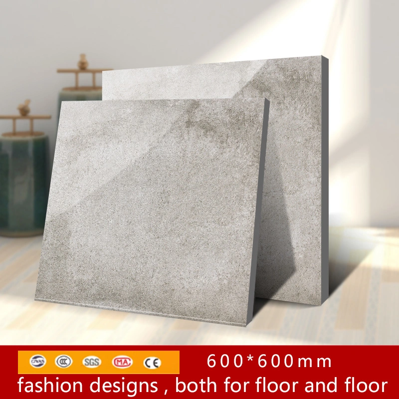 600*600 mmm Banheira de venda do cimento cinzento claro a tijoleira rústica para varanda
