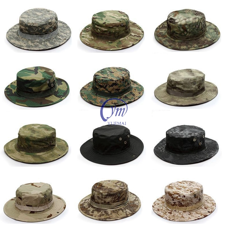 Yuemai 2023 Hot Sale High Quality Outdoor Training Fishing Breathable Camouflage Customize Bucket Hat