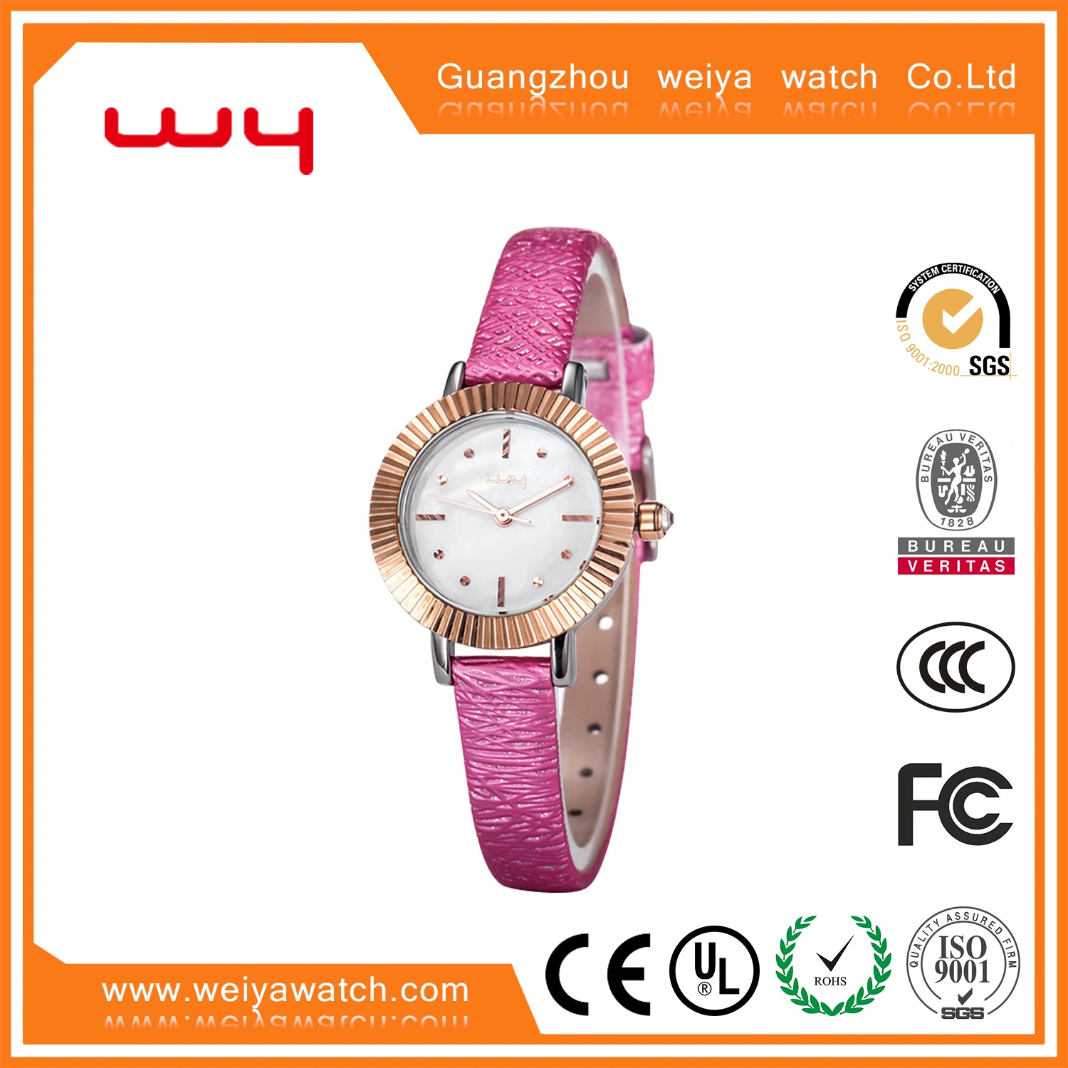 Factory Quality Woman Quartz Leather Alloy Case Gift Watches (WY-030A)