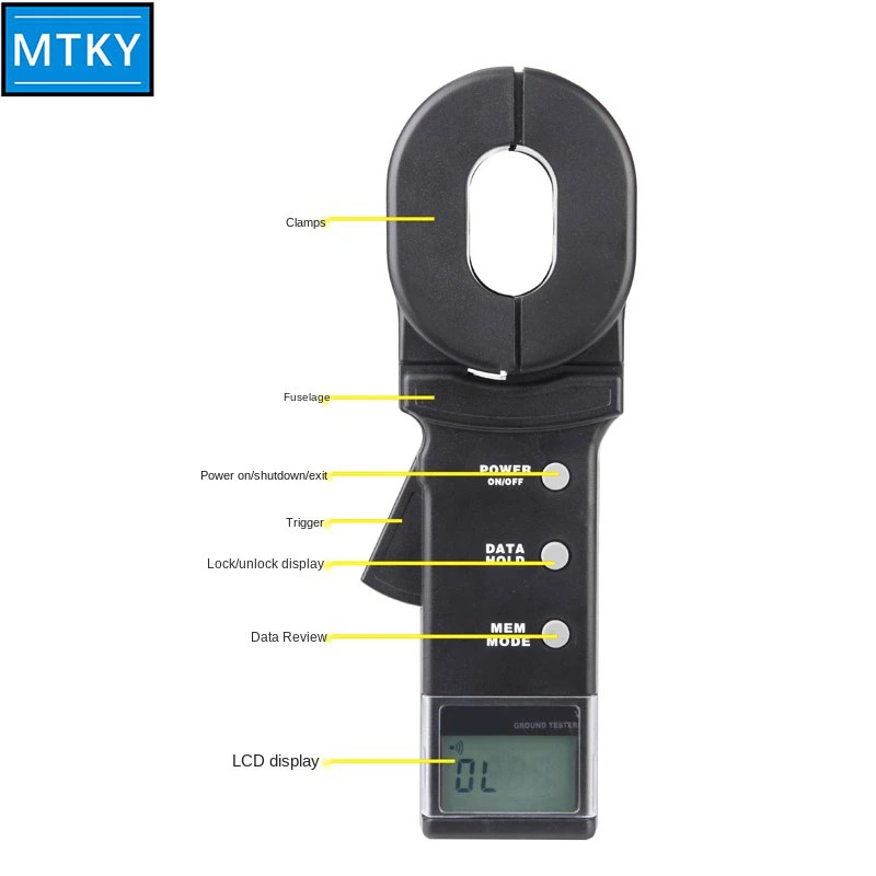 Digital Clamp on Ground Earth Resistance Tester Circuit Loop Resistance Tester