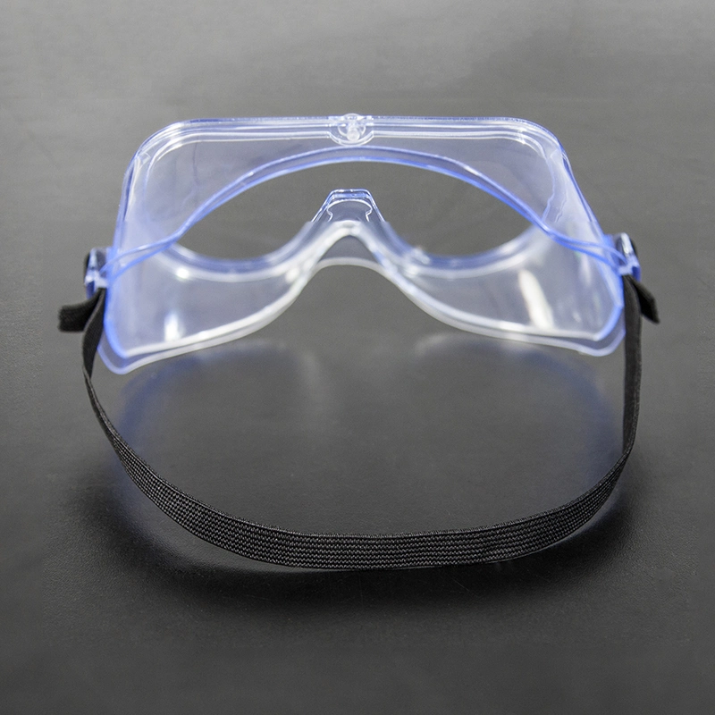 FDA Clear Security Goggles for Health Guard PVC Double Lens 1.5mm Anit Virus Safety Goggles for Mass Production