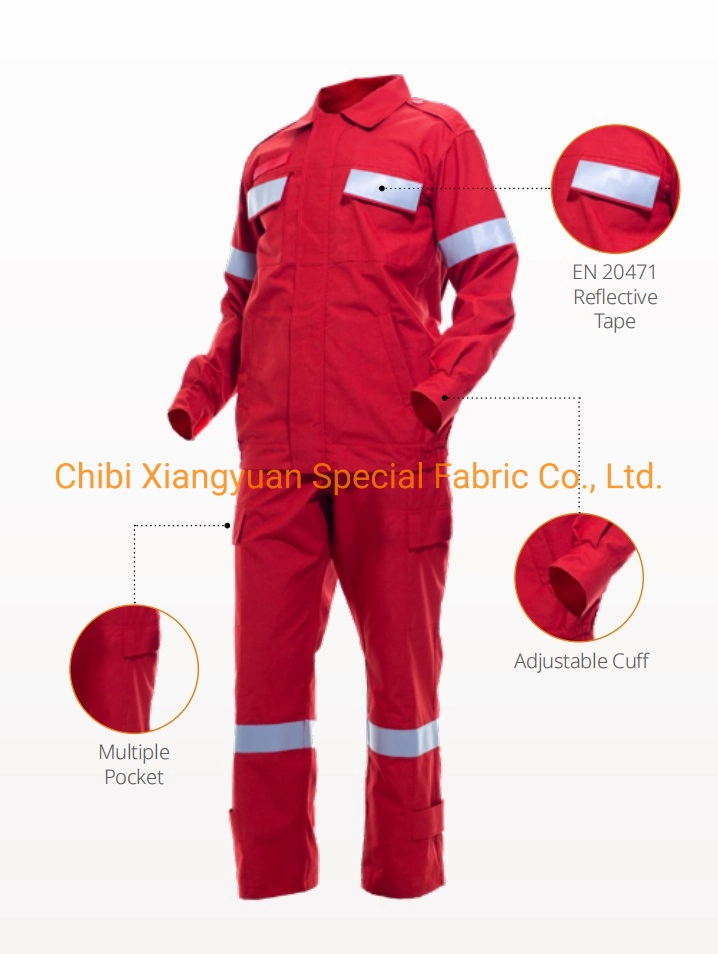 Factory Made Fireproof Fire Resistance Firefighter Fr Protective Clothing Jacket, Pants Suit with Reflective Tape in Workwear