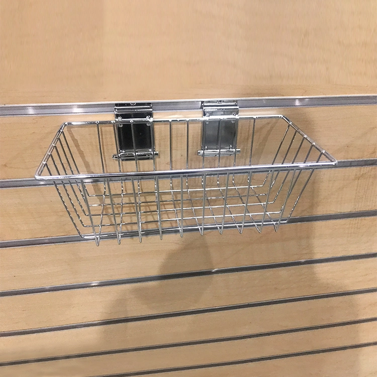 Hot Sale Hanging Storage Slatwall Metal Wire Mesh Display Basket