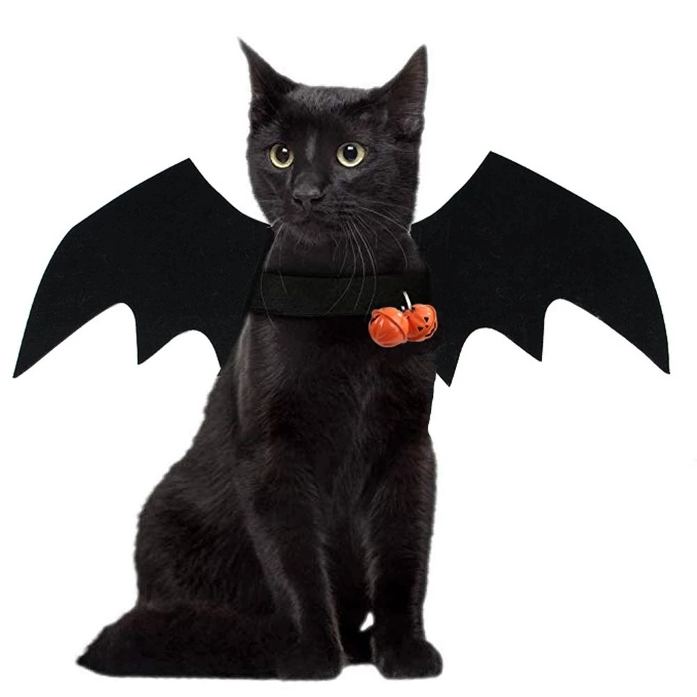 Fashion Cat Dog Costumes Bat Wings Artificial Wing Dress up Halloween Ornament Cosplay Party Supplies Pet Products Quick-Release