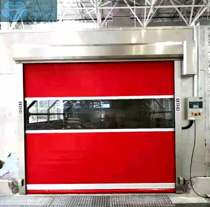 0.8 - 1.2mm Soft Plastic Curtain with 0.8 - 2mm Thick Clear PVC Window High Speed Roller Shutter Doors