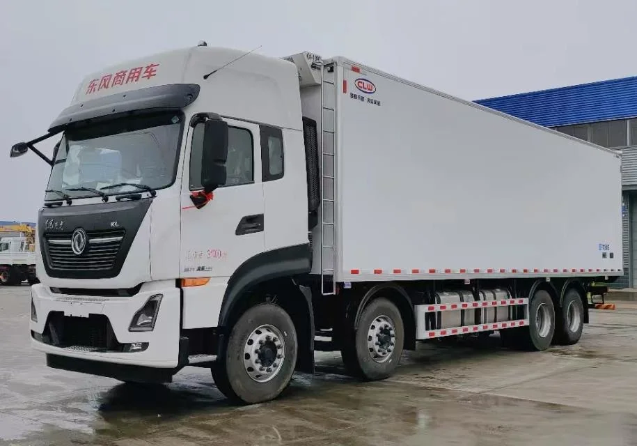 China Dongfeng 8 * 4 frigorífico camião 20 toneladas carne Transporte Frigorífico Camião Van cargo