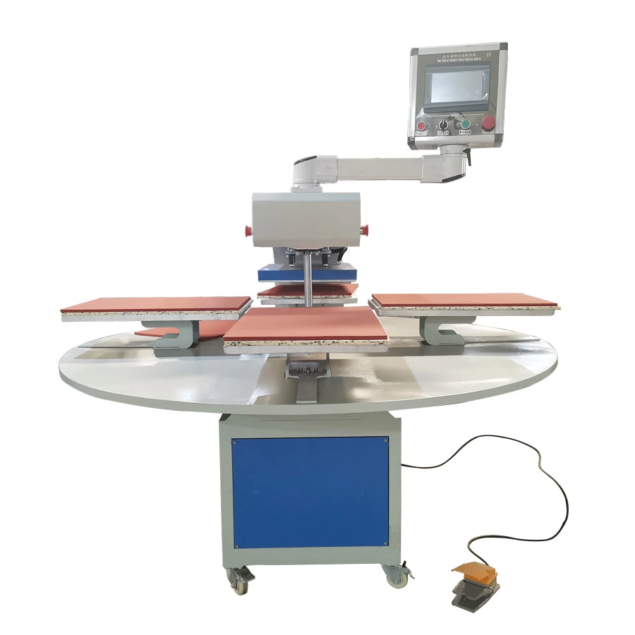 High Productive 4 Pallets Automatic Carousel Air Force Heat Press Machine with Rotary Printing