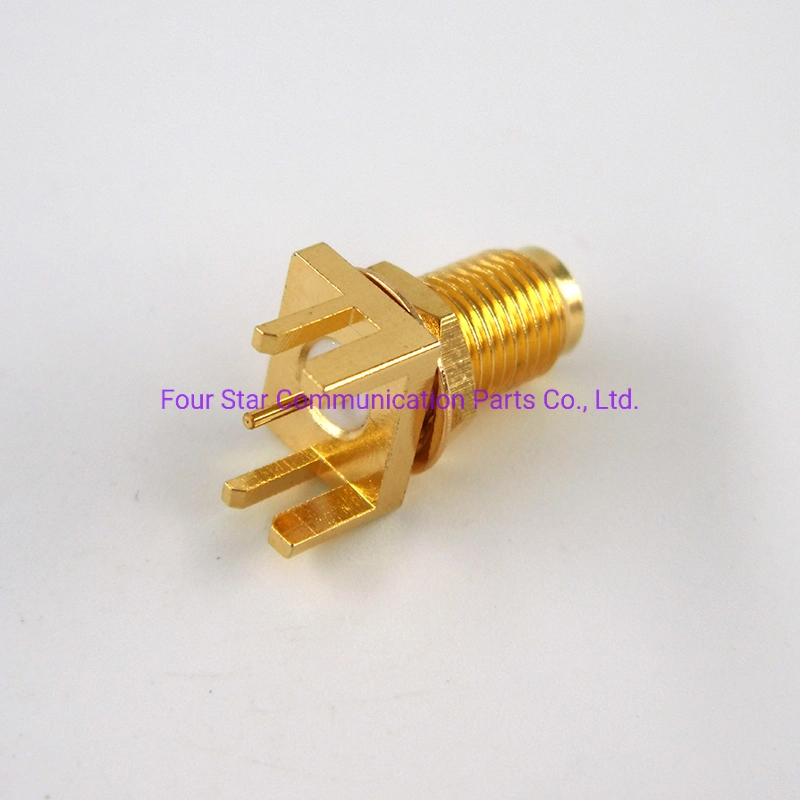 Electrical Waterproof RF Coaxial SMA Female Jack Straight Bulkhead End Launch Connector for Edge PCB Mount