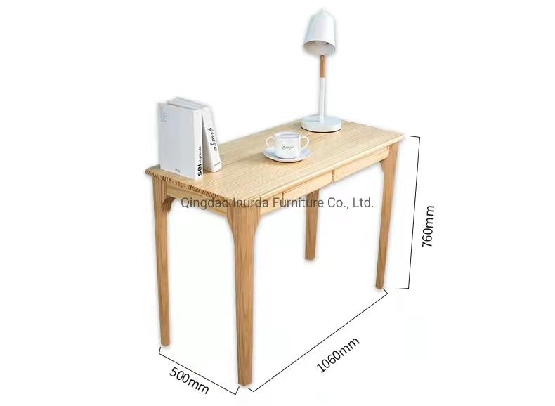 Simple Office Furniture with Drawers for Pine Solid Wood Desk in The Study