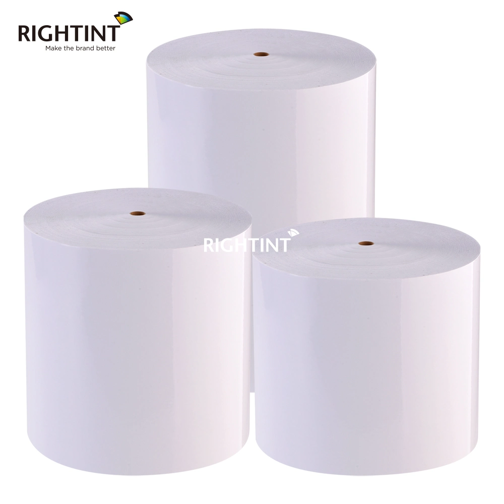 50mic etiqueta transparente rollo de papel adhesivo jumbo jumbo flexo rollo de papel de la etiqueta con fuerte adhesión
