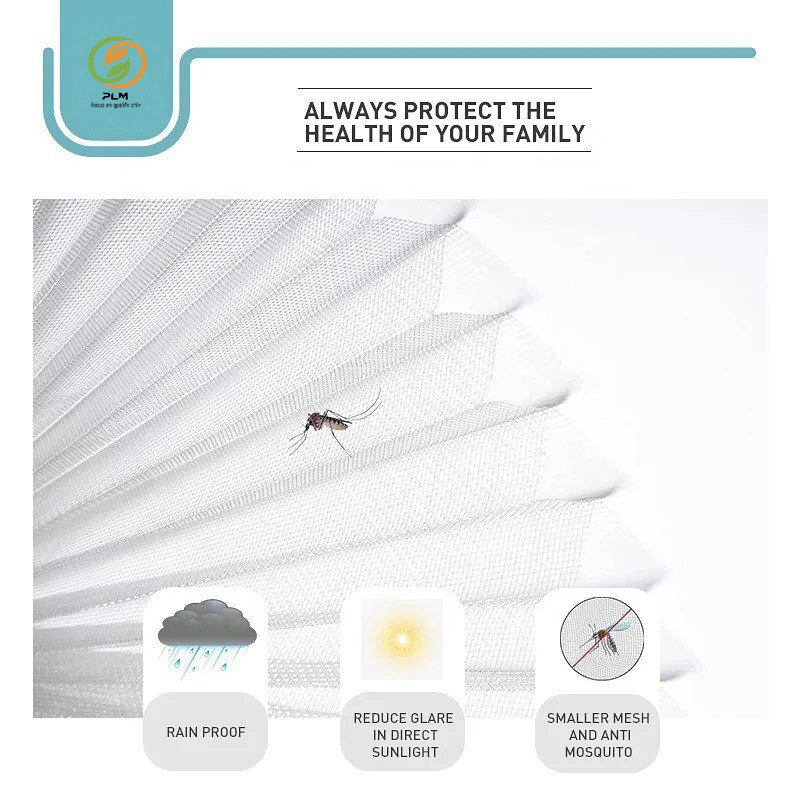 The Unique Pleated Screening System Offers a Functional and The Decorative Protection Against Insects.