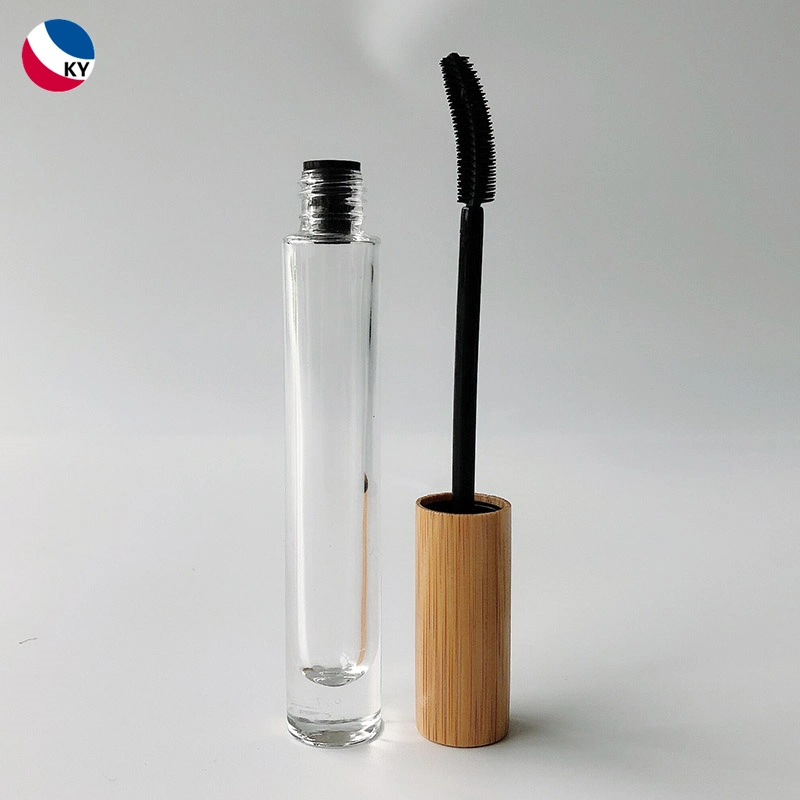 Silicone Eyelash Empty Bamboo Mascara Tubes Serum Glass Mascara Tubes with Bamboo Cover