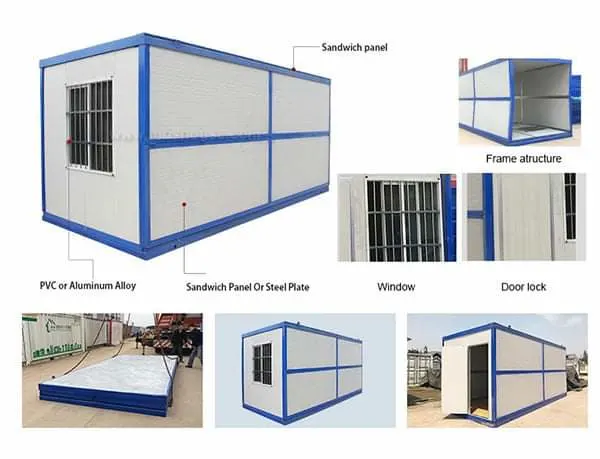 Collapsible Container House Steel Structure for Living Office Dormitory